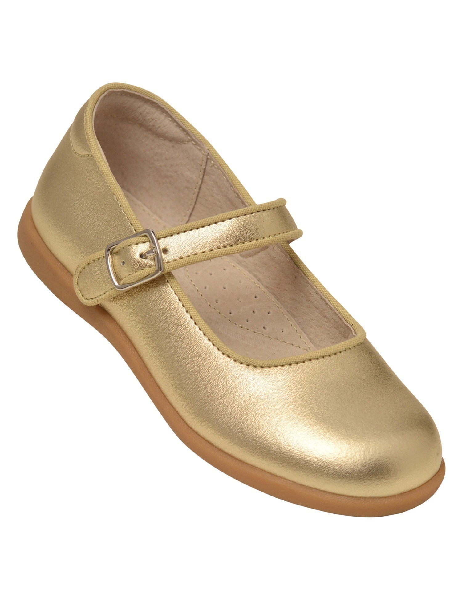 L�Amour LAmour Little Girls Gold Buckle Mary Jane Dress